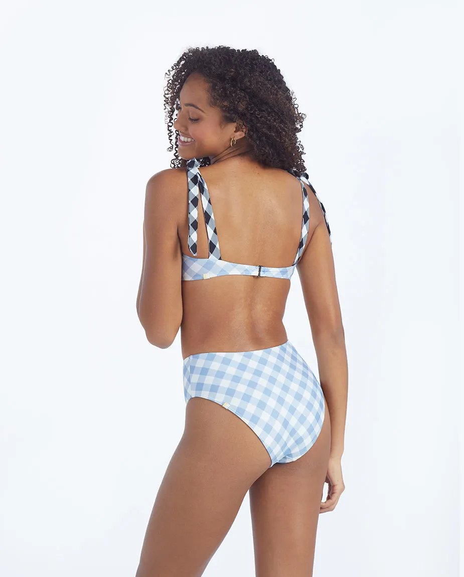 The High Leg High Rise Bottom - Gingham in Cloud sold by Summersalt product image thumbnail 2