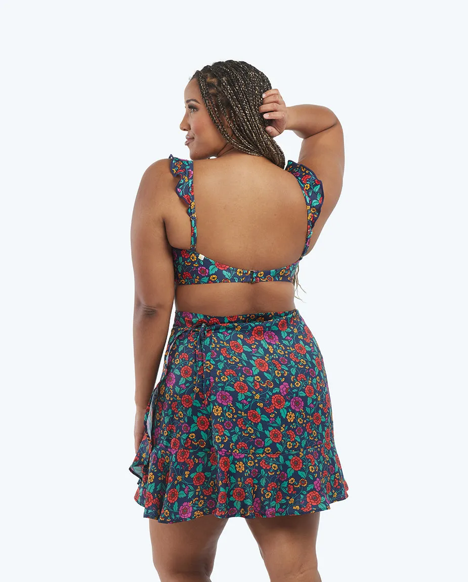 The Short Beach to Brunch Wrap Skirt - Midnight Bloom sold by Summersalt product image thumbnail 2