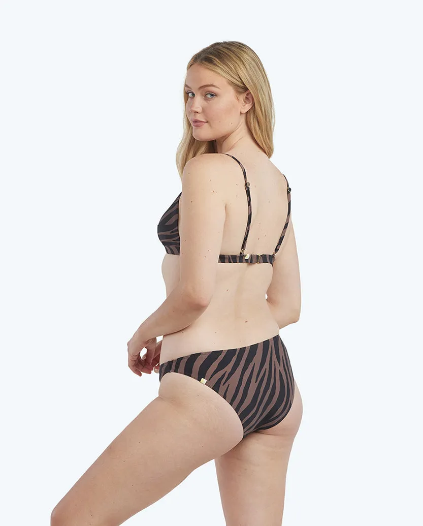 The Triangle Bikini Top - Modern Zebra in Chocolate & Sea Urchin sold by Summersalt product image thumbnail 3