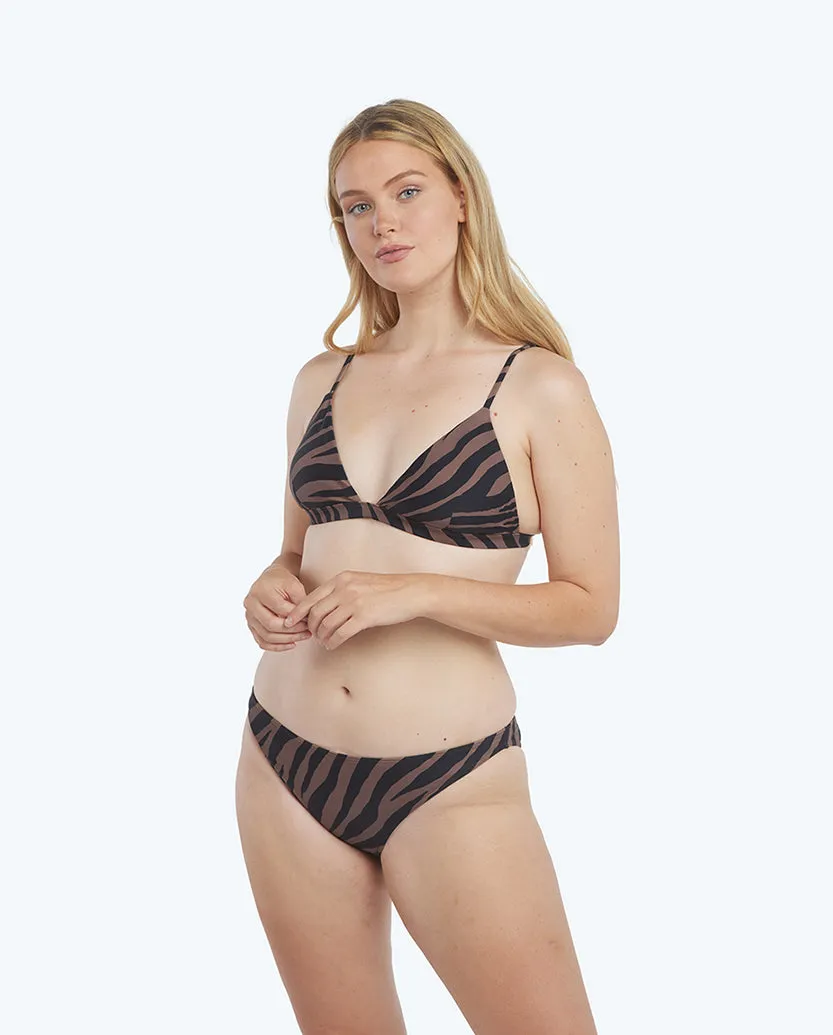 The Triangle Bikini Top - Modern Zebra in Chocolate & Sea Urchin sold by Summersalt product image thumbnail 2