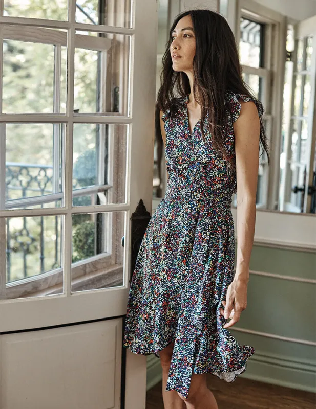 The Beach to Brunch Wrap Dress - Wildflower Fields made by Summersalt