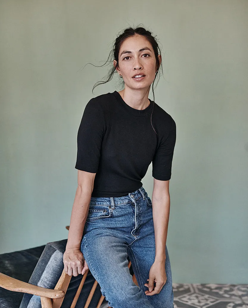 The Softest Ribbed Elbow Sleeve T-Shirt - Sea Urchin sold by Summersalt product image thumbnail 2