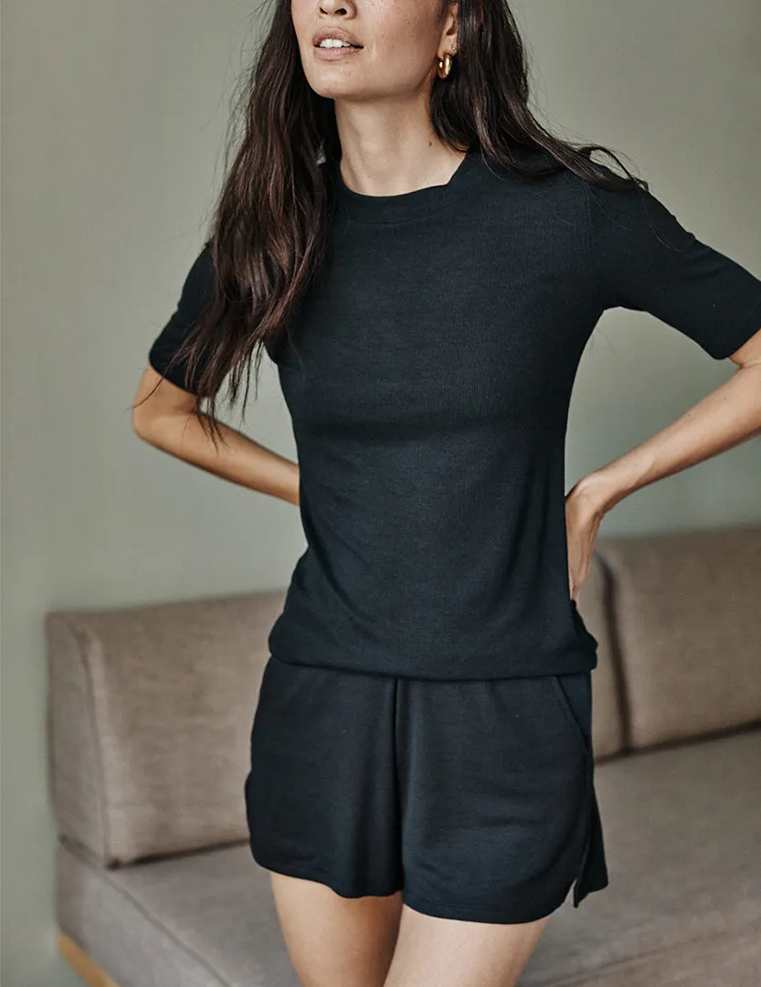 The Softest Ribbed Elbow Sleeve T-Shirt - Sea Urchin sold by Summersalt product image thumbnail 3