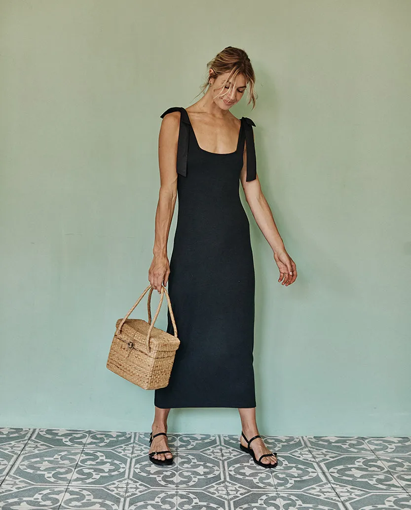 The Softest Ribbed Tie-Shoulder Maxi Dress - Sea Urchin sold by Summersalt product image thumbnail 2