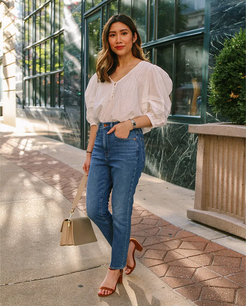 The Cotton Pintuck Blouse - White Sand sold by Summersalt product image thumbnail 2