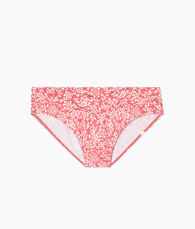 The V-Front Low Rise Bikini Bottom - Floral Reef sold by Summersalt