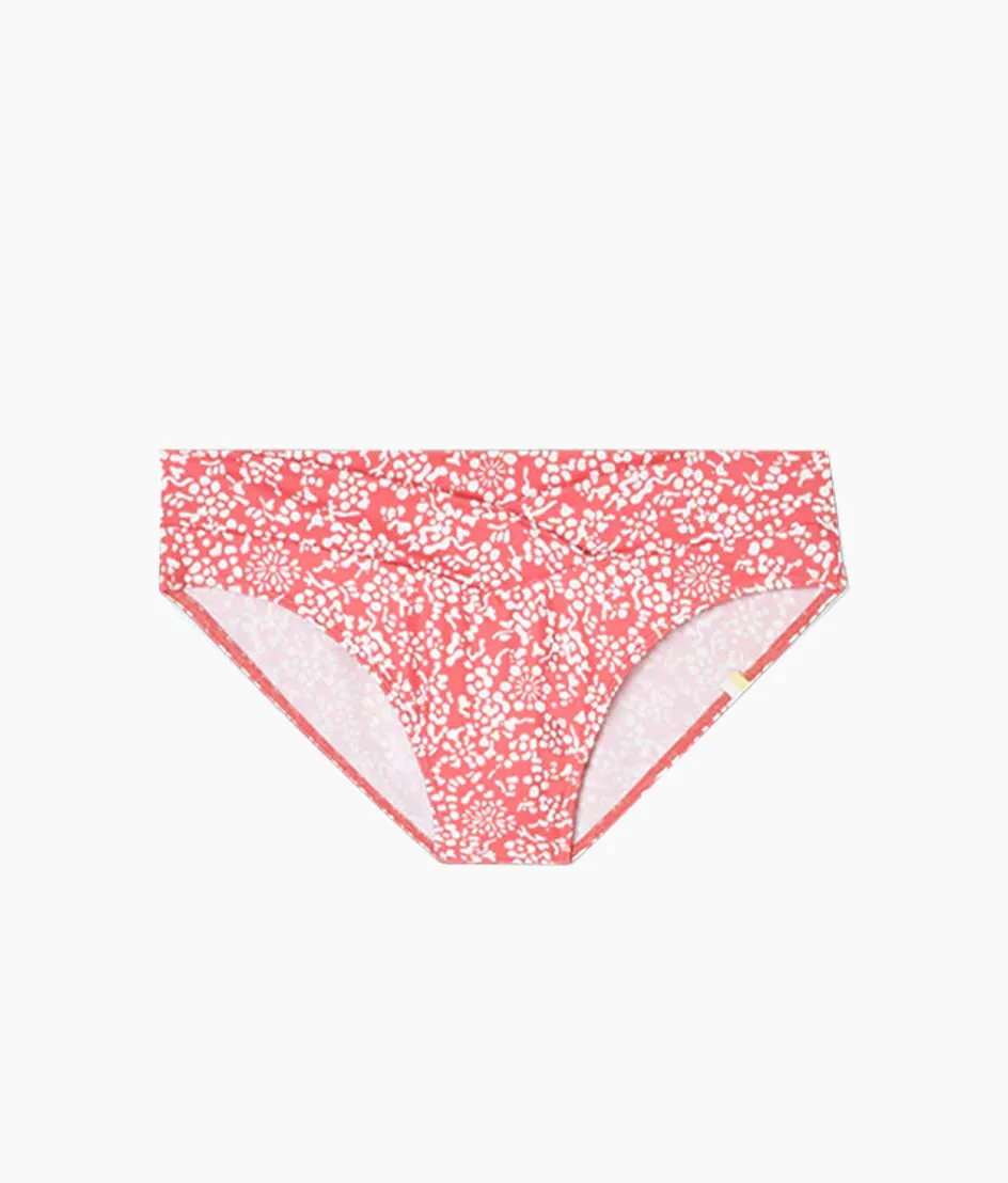 The V-Front Low Rise Bikini Bottom - Floral Reef sold by Summersalt