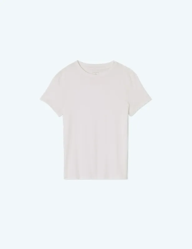 The Luxe Pima Fitted Tee - White Sand made by Summersalt