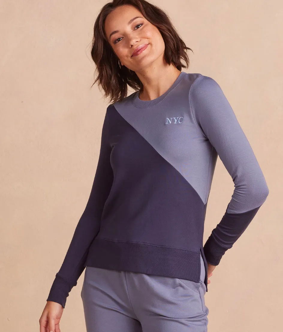 The Softest French Terry Pullover - Midnight & Slate sold by Summersalt