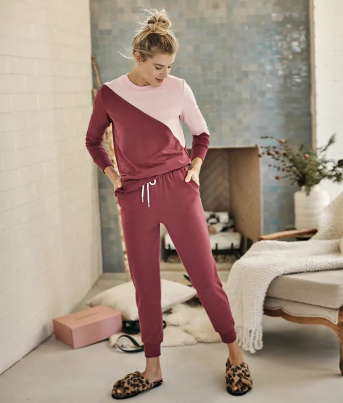 The Softest French Terry Jogger - Rosewood sold by Summersalt