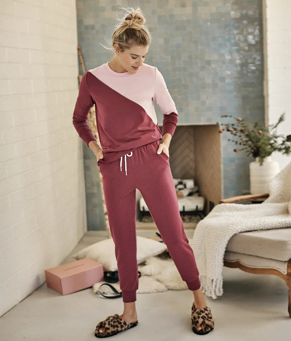 The Softest French Terry Jogger - Rosewood sold by Summersalt
