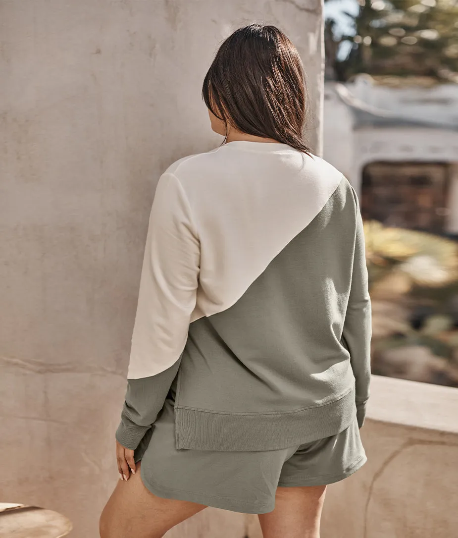 The Softest French Terry Pullover - Agave & White Sand sold by Summersalt product image thumbnail 3