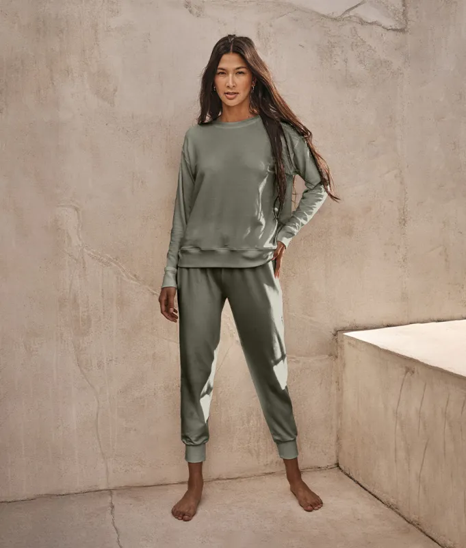 The Softest French Terry Relaxed Crew - Agave sold by Summersalt