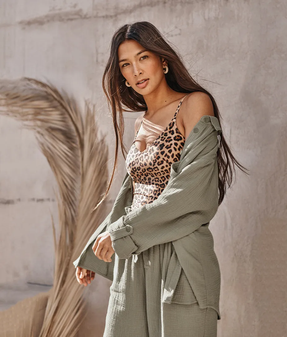 The Going Places Gauze Button-Down Camp Shirt - Agave sold by Summersalt product image thumbnail 3