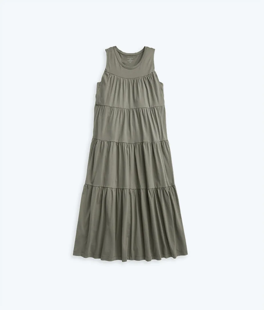 The Luxe Pima Tiered Dress - Agave sold by Summersalt product image thumbnail 4