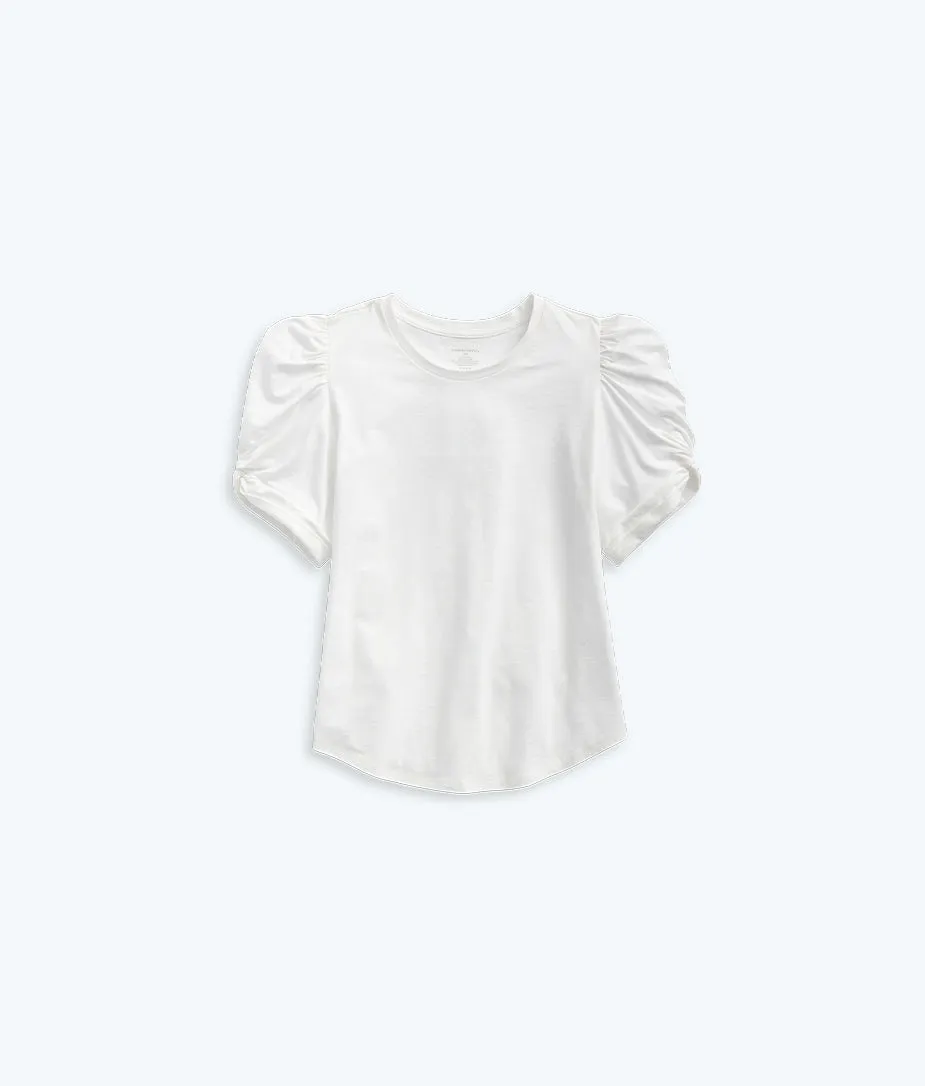 The Luxe Pima Twist-Sleeve Tee - White Sand sold by Summersalt product image thumbnail 5