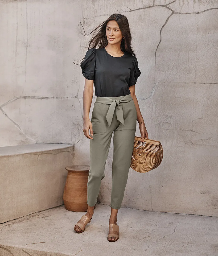 The Luxe Pima Twist-Sleeve Tee - Sea Urchin sold by Summersalt product image thumbnail 2