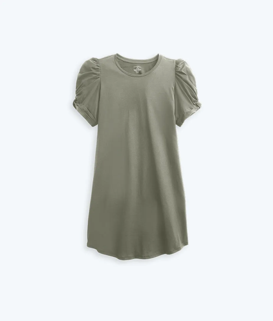 The Luxe Pima Twist-Sleeve T-Shirt Dress - Agave sold by Summersalt product image thumbnail 3