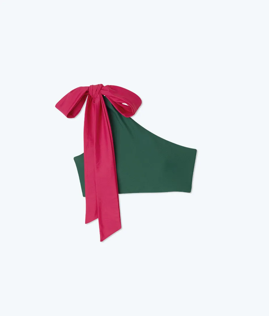 The Bow-Shoulder Ruched Sidestroke Bikini Top - Olive & Spritz sold by Summersalt product image thumbnail 3