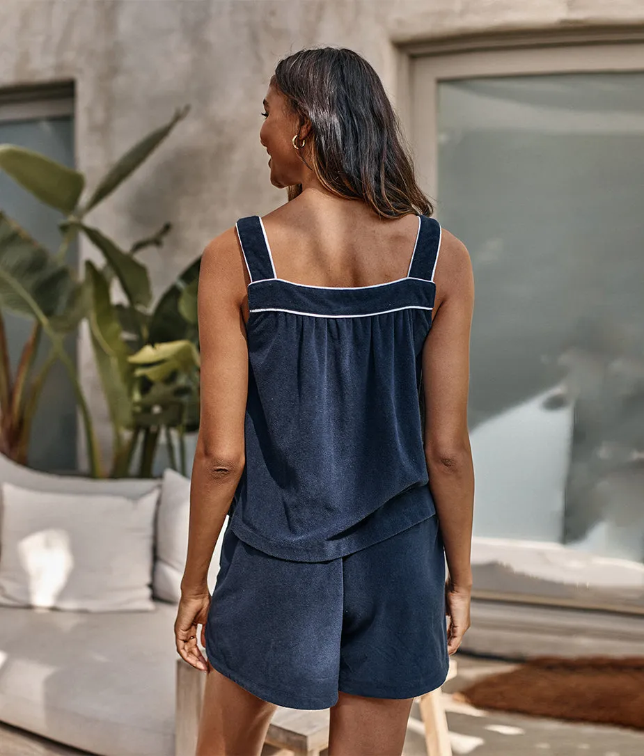 The Towel Terry Drawstring Shorts - Midnight sold by Summersalt product image thumbnail 3