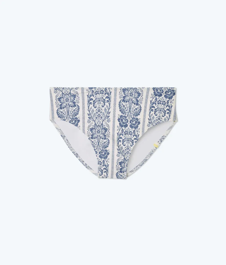 The High Leg Mid Rise Bikini Bottom - Heirloom Floral in White Sand & Blue Mountain sold by Summersalt product image thumbnail 5