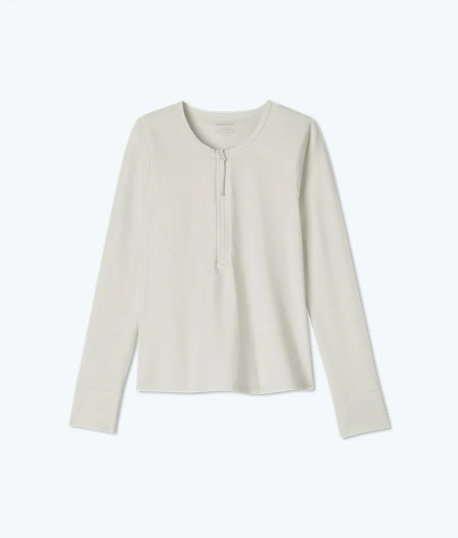 The Make Waves Half-Zip Rash Guard - White Sand sold by Summersalt product image thumbnail 5