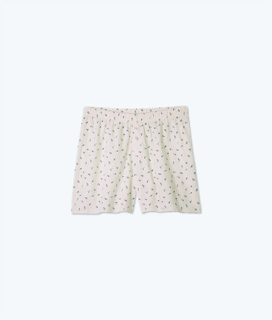 The Pointelle Cotton Pajama Shorts Set - Dream Blossom in White Sand & Sky sold by Summersalt product image thumbnail 5
