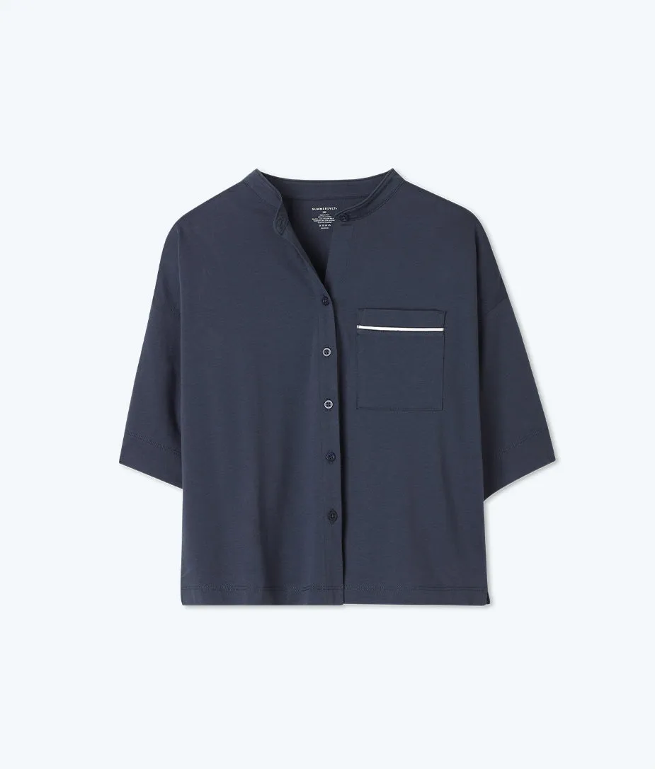 The Luxe Pima Pleated Pajama Pants Set - Midnight sold by Summersalt product image thumbnail 5