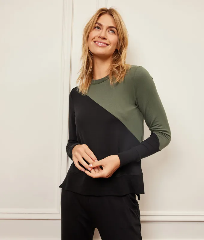 The Softest French Terry Pullover - Sea Urchin & Olive made by Summersalt