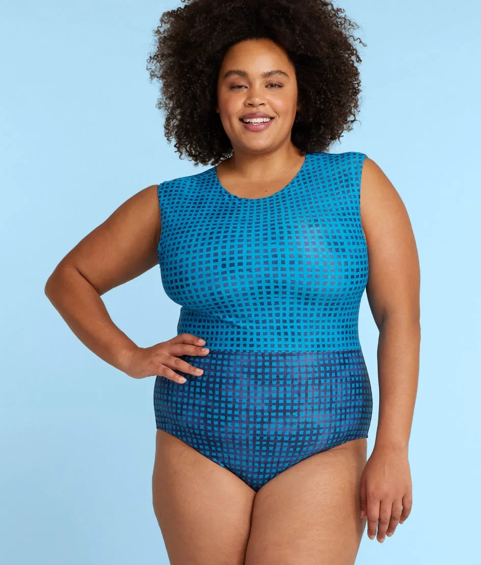 The Surf - Mixed Gingham in Calypso & Deep Sea* sold by Summersalt product image thumbnail 3