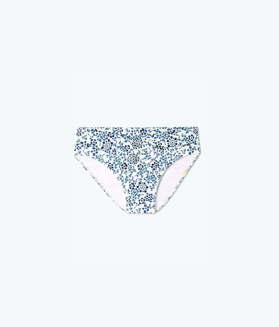 The V-Front Low Rise Bikini Bottom - Floral Reef in Indigo & White Sand sold by Summersalt product image thumbnail 4