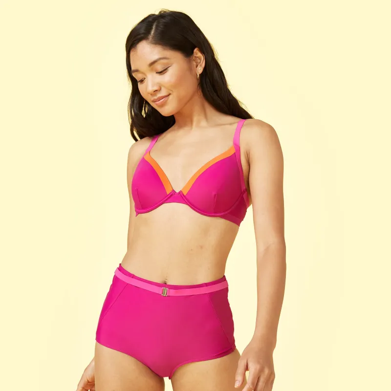 The Fused Islander Bikini Top - Orchid & Sunset sold by Summersalt