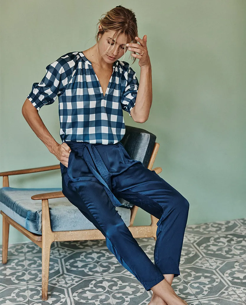 The Silky Paper Bag Ankle Pant - Deep Sea sold by Summersalt product image thumbnail 2