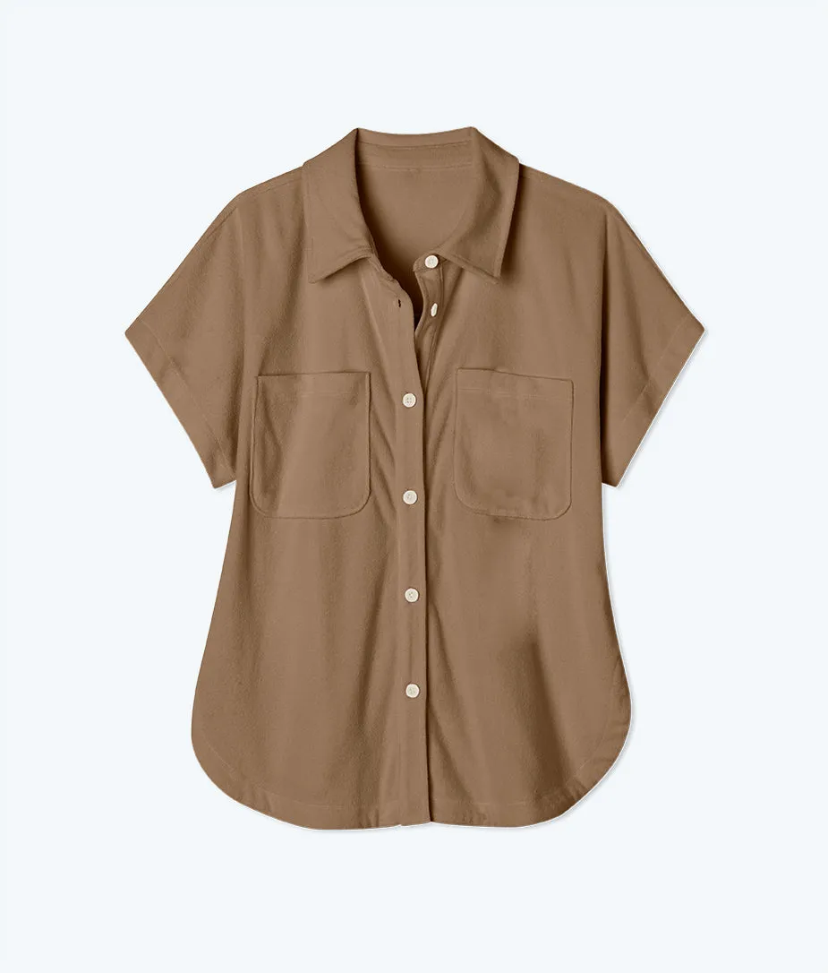 The Towel Terry Button-Down Shirt - Toffee sold by Summersalt product image thumbnail 4