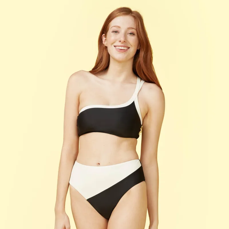 The Fused Sidestroke Bikini Top - Sea Urchin & White Sand sold by Summersalt