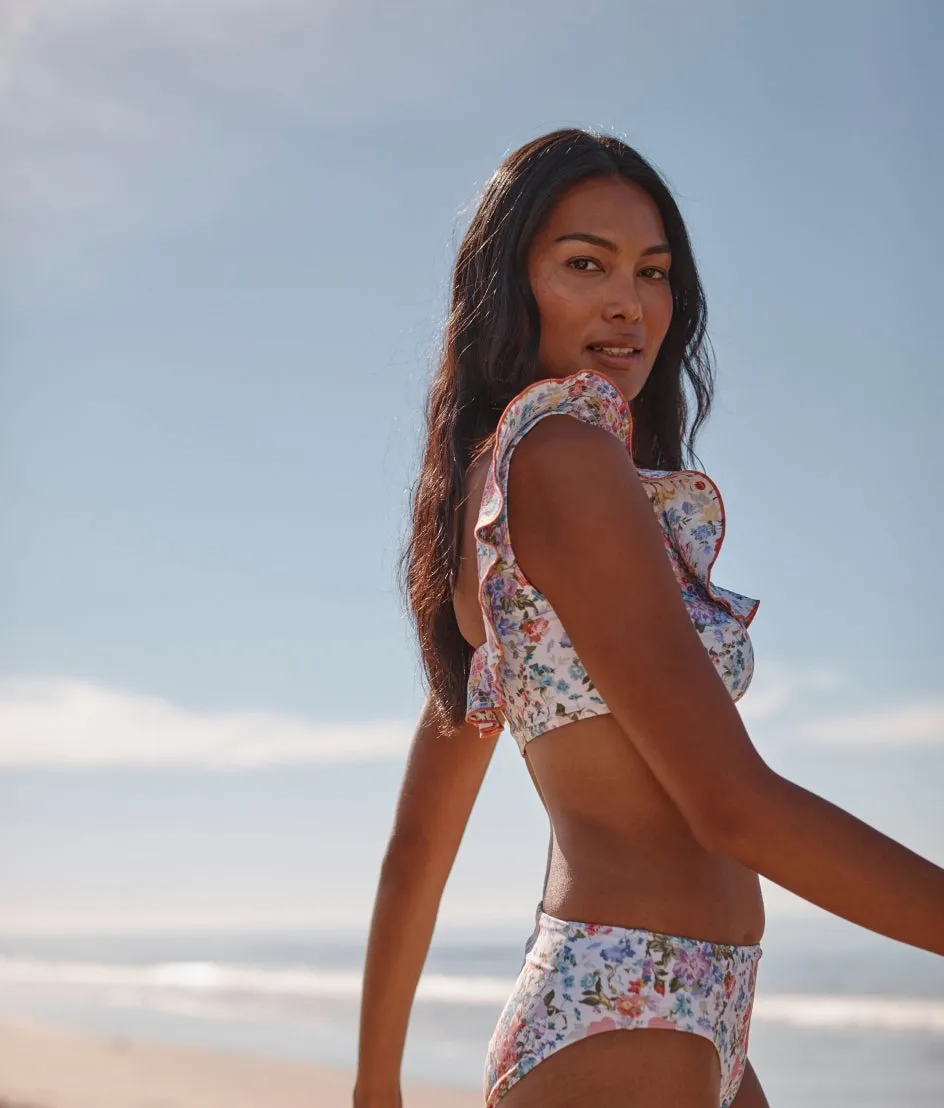 The Ruffle Seaway Square Neck Bikini Top - Bouquet Parade sold by Summersalt product image thumbnail 5