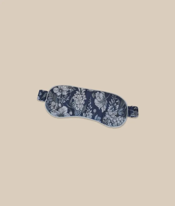 The Silky Luxe Eye Mask - Wisteria Floral Navy sold by Summersalt