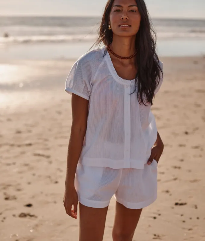 The Seersucker Shorts - White Sand made by Summersalt