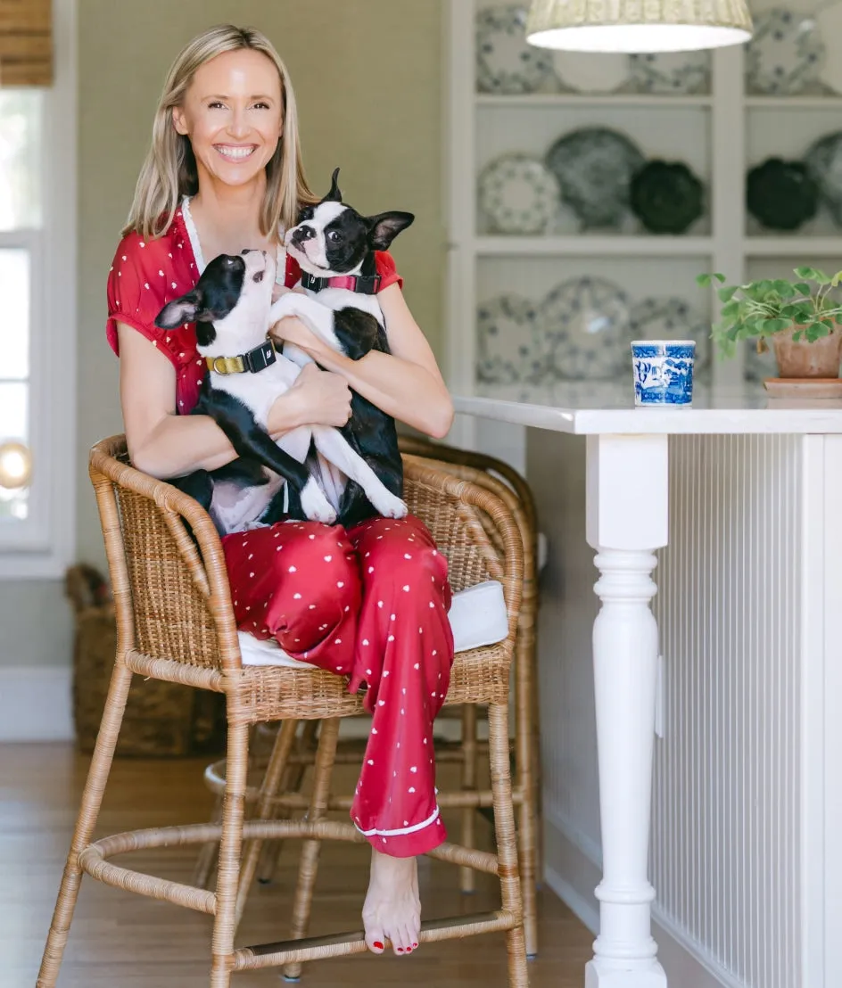 The Silky Luxe Puff Sleeve Button-Front Pajama Set - Love Dots sold by Summersalt product image thumbnail 4