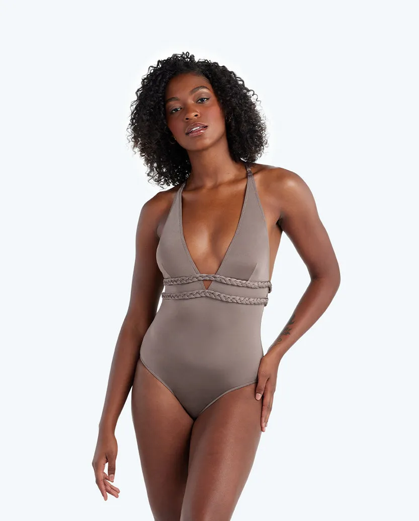 The Braided Halter Plunge - Driftwood sold by Summersalt product image thumbnail 2