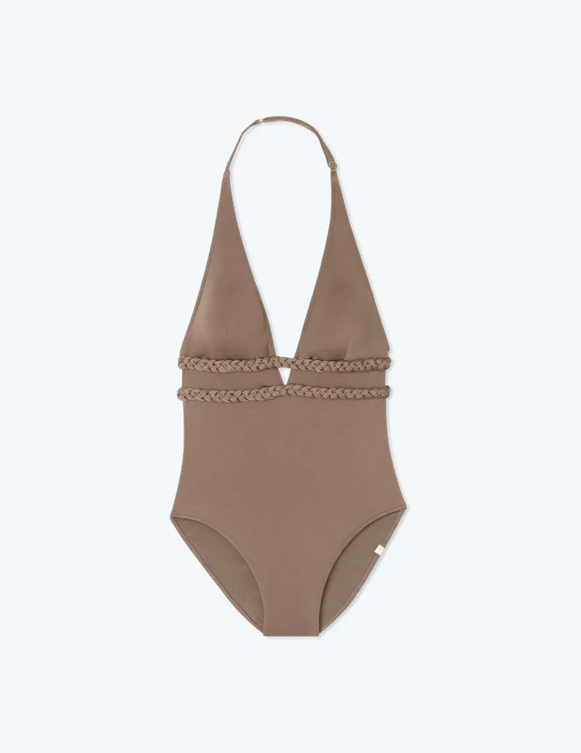 The Braided Halter Plunge - Driftwood sold by Summersalt product image thumbnail 4