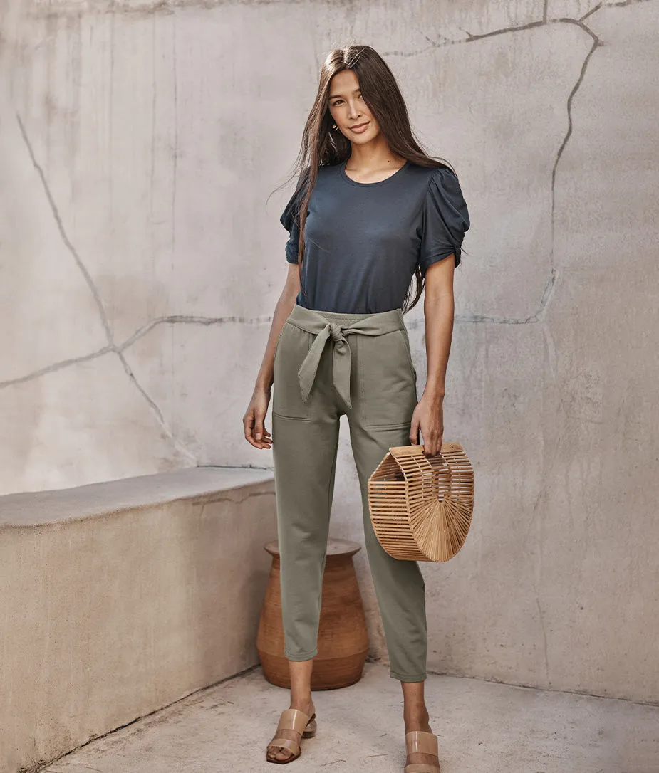 The Luxe Pima Twist-Sleeve Tee - Midnight sold by Summersalt product image thumbnail 2