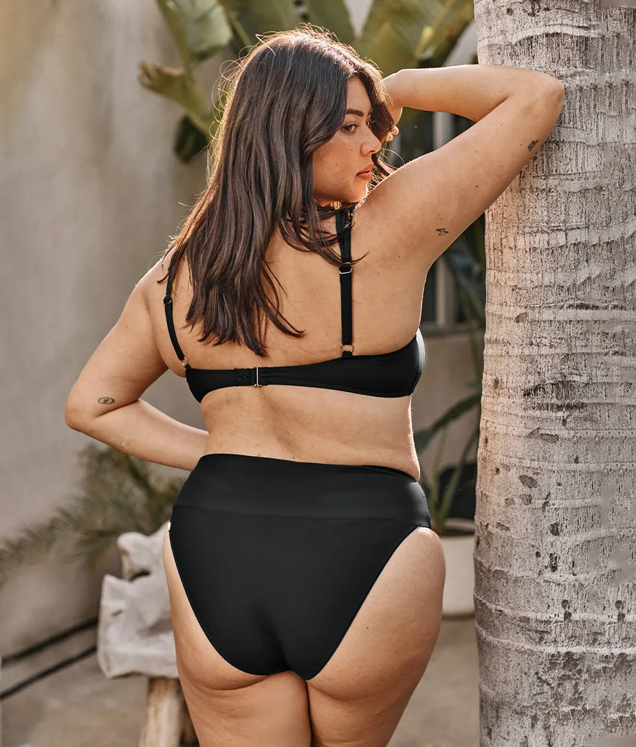 The Banded High Leg Mid Rise Bikini Bottom - Sea Urchin sold by Summersalt product image thumbnail 3