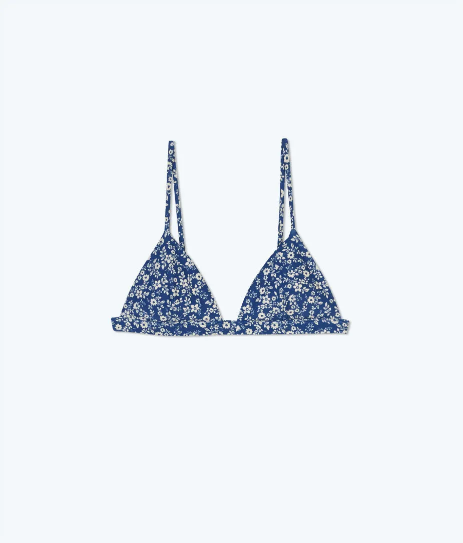The Triangle Bikini Top - Floral Splash in Lagoon & White Sand sold by Summersalt product image thumbnail 2