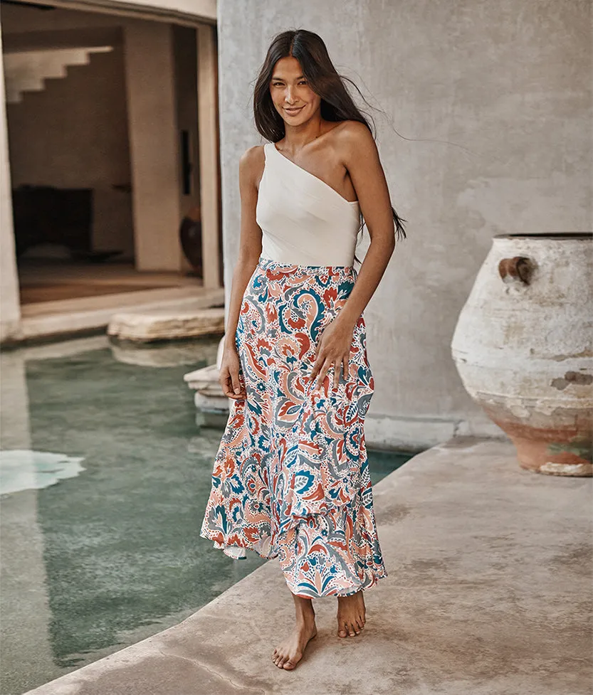 The Beach to Brunch Wrap Skirt - Watercolor Paisley sold by Summersalt product image thumbnail 2
