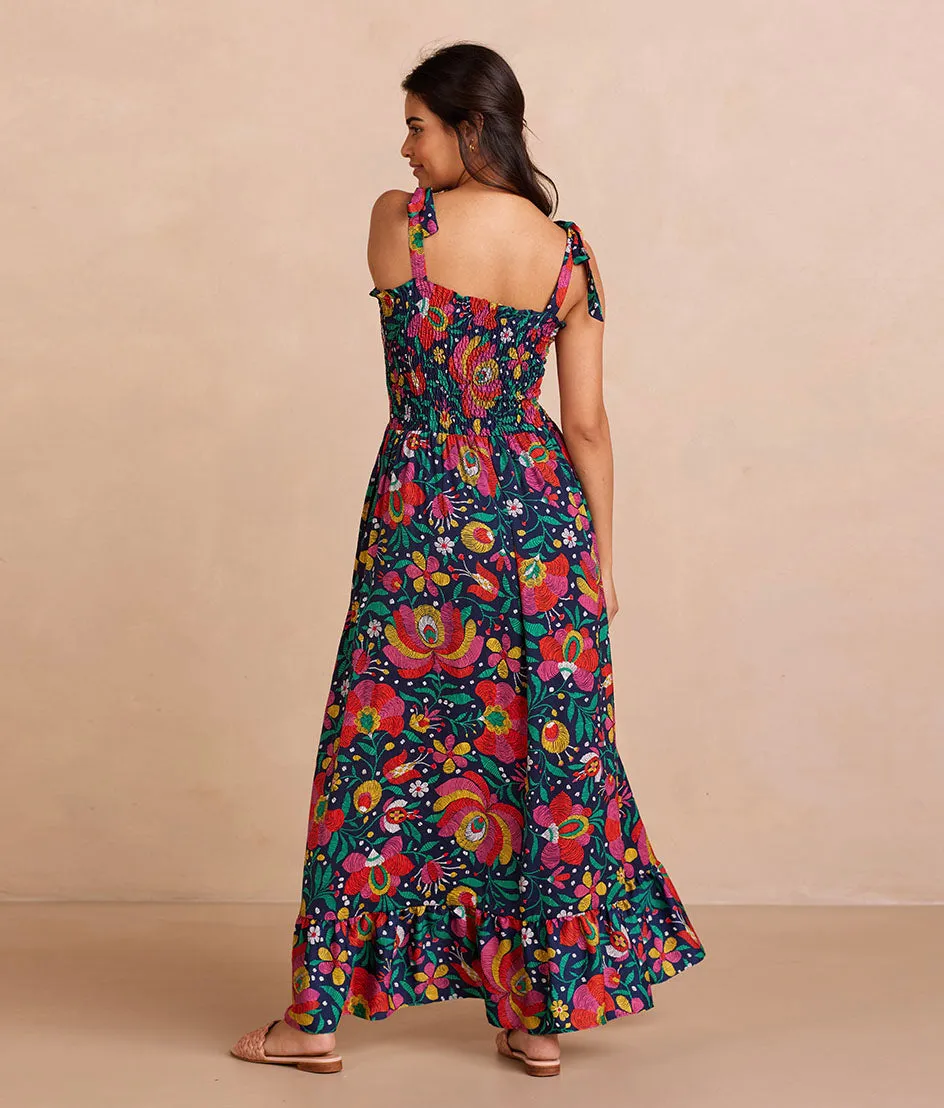 The Silky Luxe Smocked Maxi Dress - Super Bloom sold by Summersalt product image thumbnail 2