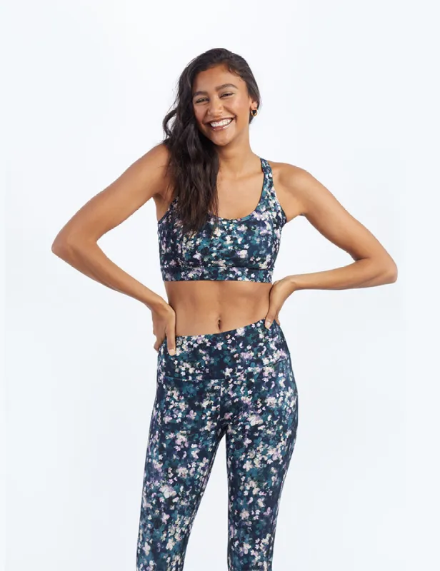 The Midi Sports Bra - Painted Floral sold by Summersalt