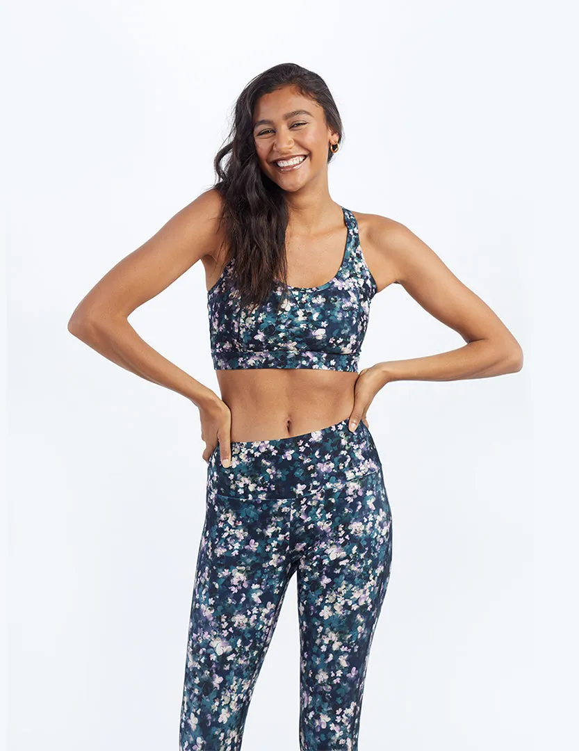 The Midi Sports Bra - Painted Floral sold by Summersalt