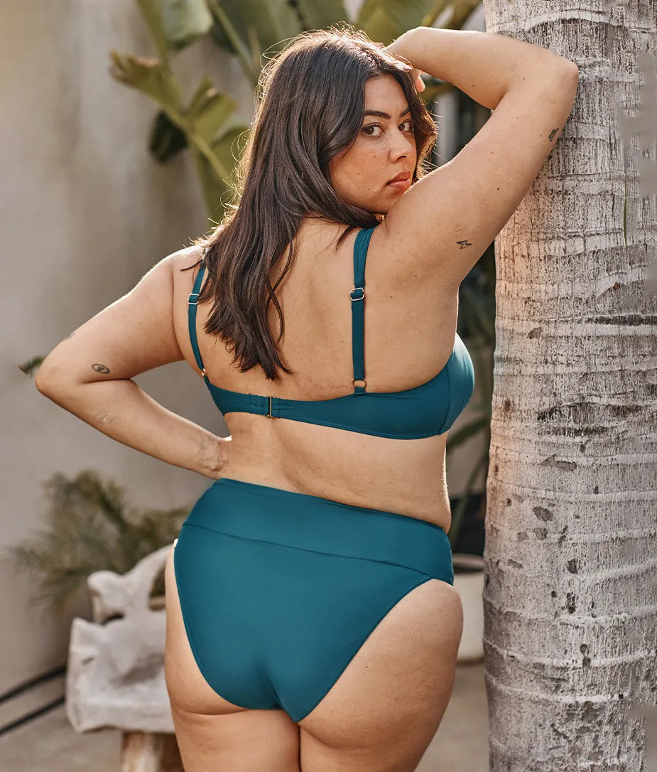 The Banded High Leg Mid Rise Bikini Bottom - Seaweed sold by Summersalt product image thumbnail 3