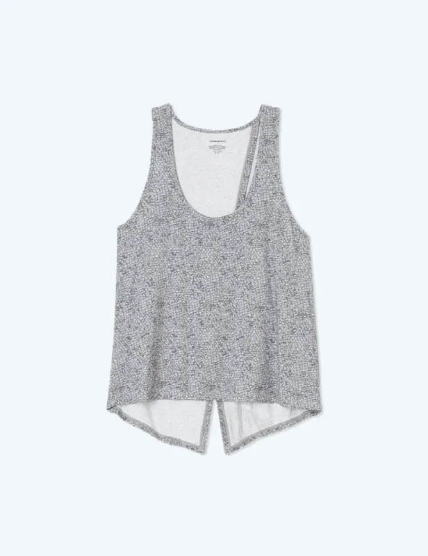 The Convertible Split Back Tank - Modern Snake in Smoke sold by Summersalt